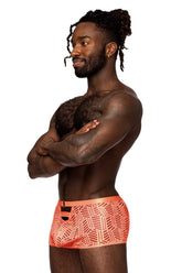 Short à découpes effronté Male Power 125-284 Rude Awakening couleur orange fluo